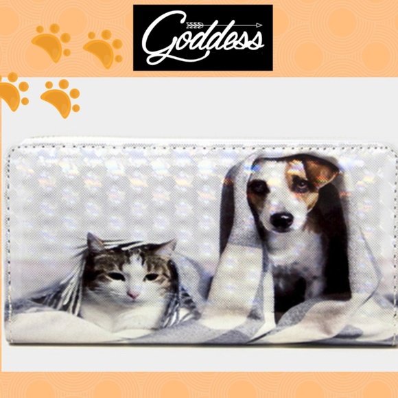 "Naptime Buddies" puppy & kitty wallet - Picture 1 of 4